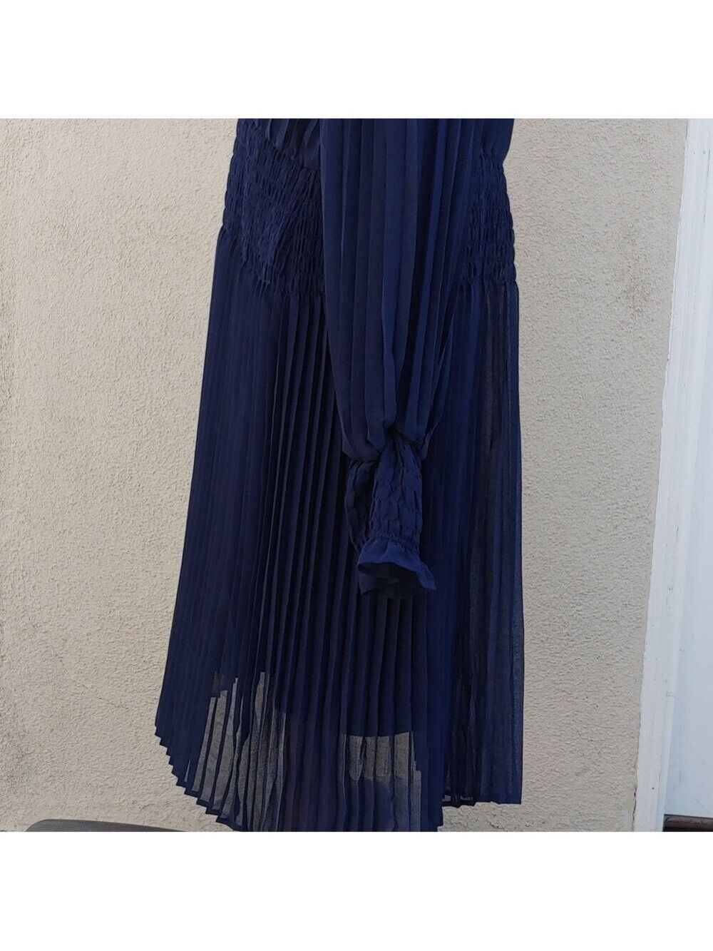 Banana Republic Women's Navy Pleaded Dress -Medium - Picture 8 of 13